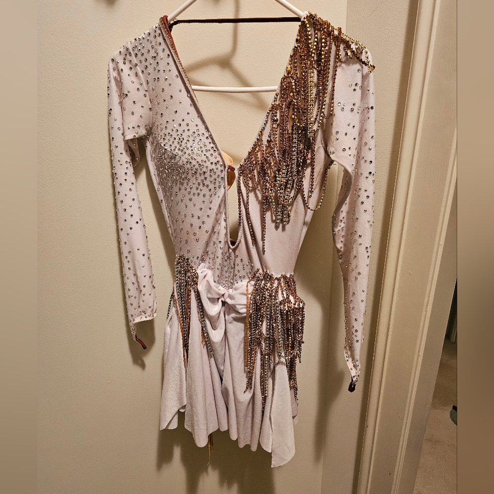 Elegant White Beaded Dress